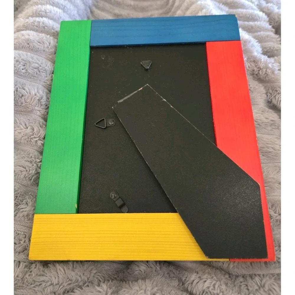 Postmodern Primary Colors Block Wood Picture Art Frame 5x7